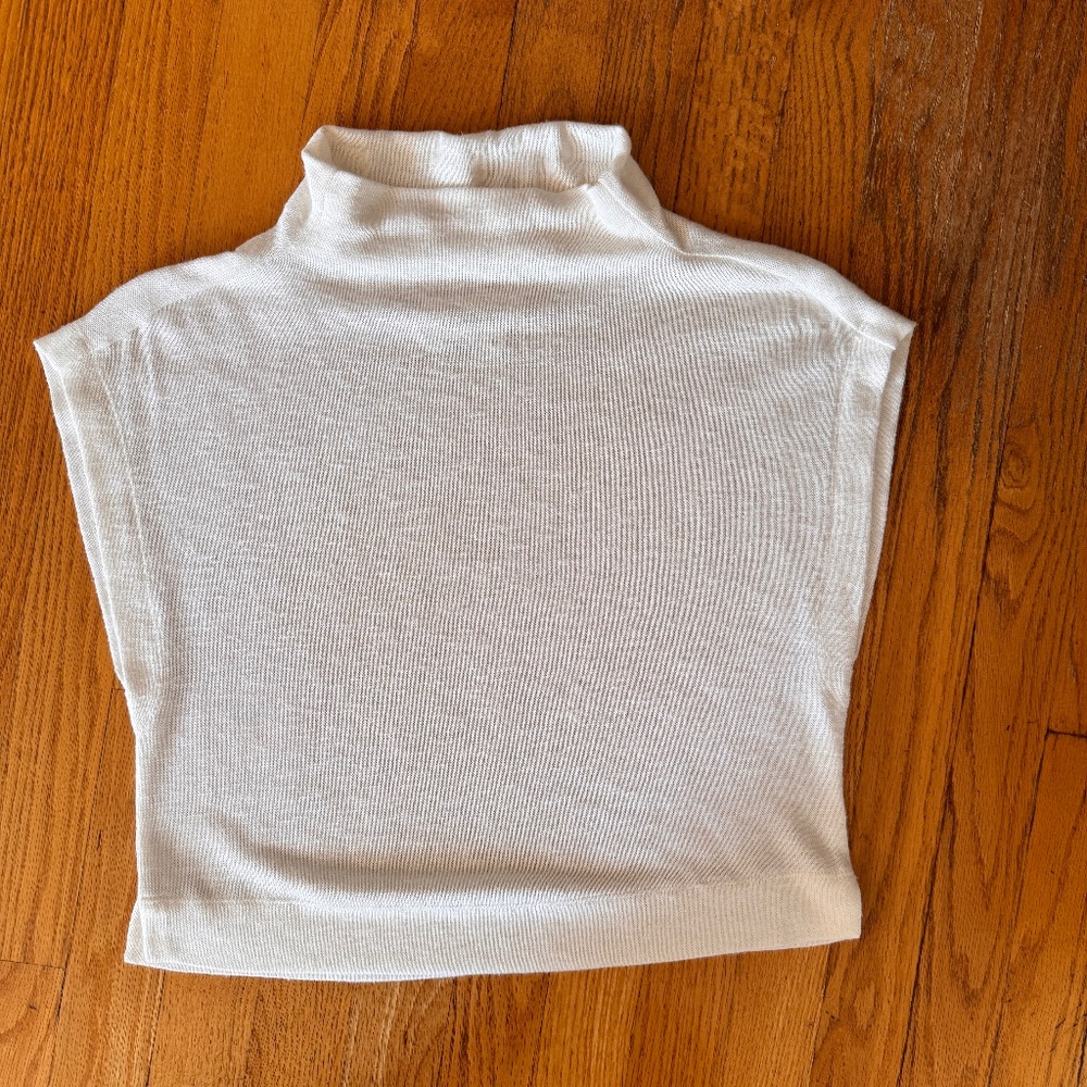 Anthropology Knit White Crop Dolma Top - XXS
